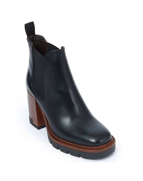 Bottines en Cuir Heeled Sacha noir/marron