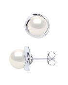 Oorbellen met gekweekte zoetwaterparels in witgoud en parels