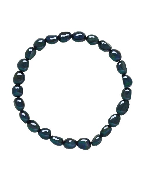 Elastisches Armband aus schwarzen barocken Süßwasser-Zuchtperlen