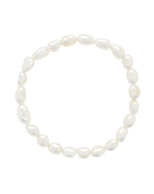 Bracelet élastique Perles de Culture d'Eau Douce baroques blanc nacre