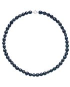 Halskette Princess Rank aus Weißgold und schwarzen Barock-Süßwasser-Zuchtperlen