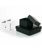 Witgouden halsketting, 0.02 ct diamanten en zwarte ronde Tahitiaanse gekweekte parel