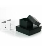 Witgouden ring, 0.04 ct diamanten en zwarte ronde Tahitiaanse gekweekte parels