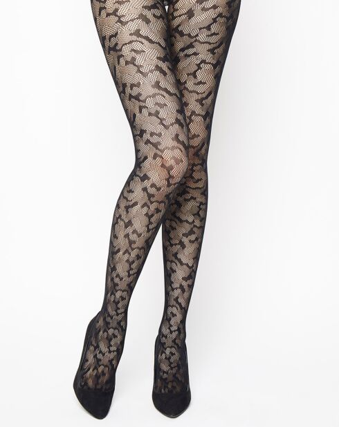 Collant Fashion Cameron résille motif camouflage noir