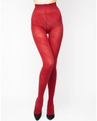 Collant opaque Fashion Fantaisie relief bouchra rouge