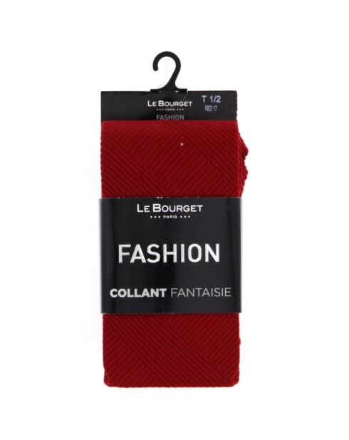 Collant opaque Fashion Fantaisie relief bouchra rouge
