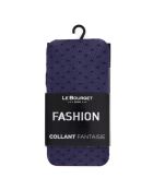 Collant Fashion Céleste 20 deniers motif plumetis bleu marine