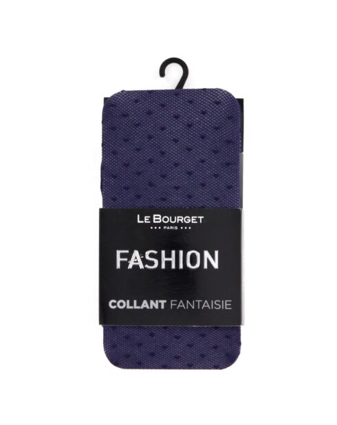 Collant Fashion Céleste 20 deniers motif plumetis bleu marine