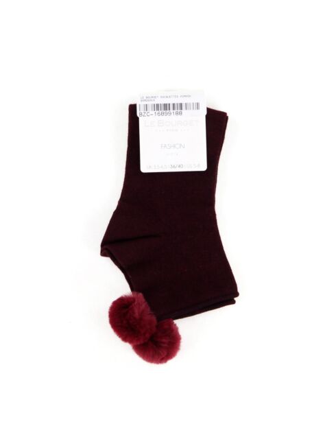 Socquettes Pompon bordeaux