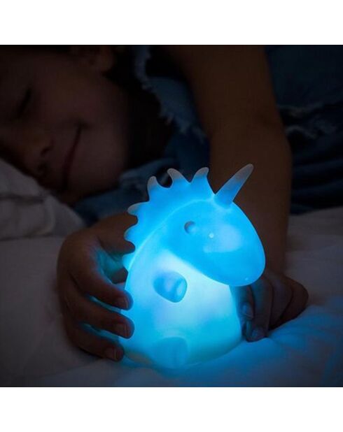 Lampe multicolore licorne LED noire - 9x11x10 cm