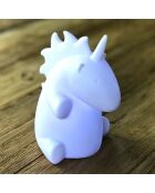 Lampe multicolore licorne LED noire - 9x11x10 cm