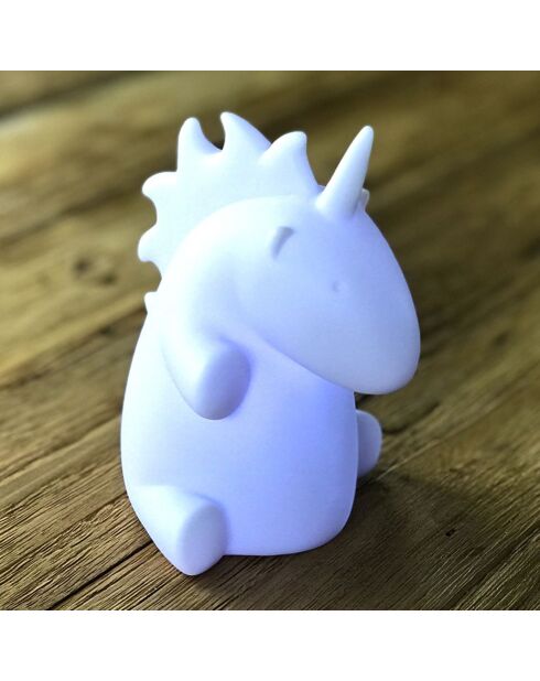 Mehrfarbige schwarze Einhorn-LED-Lampe - 9x11x10 cm