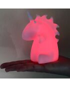 Lampe multicolore licorne LED noire - 9x11x10 cm