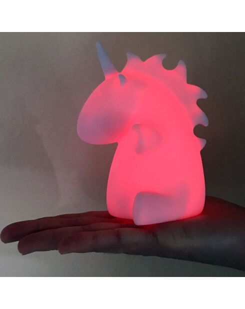 Mehrfarbige schwarze Einhorn-LED-Lampe - 9x11x10 cm