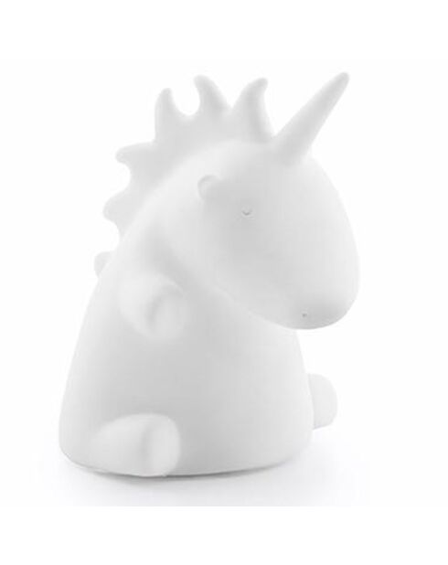 Lampe multicolore licorne LED noire - 9x11x10 cm