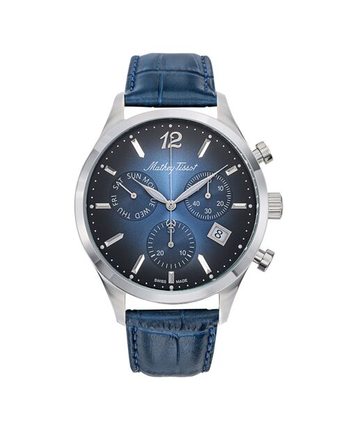 Montre Homme en Cuir Quartz Urban bleue