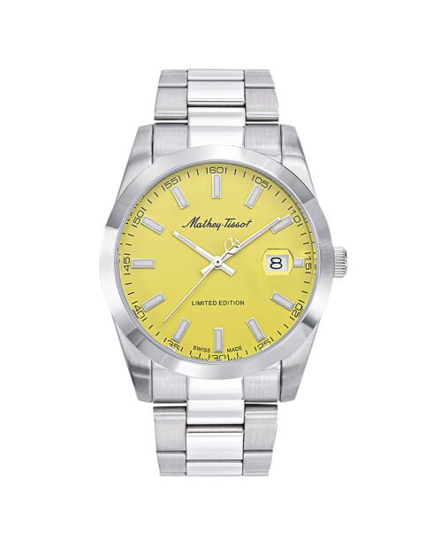 Montre Mixte Quartz en Acier Mathy Sunray argentée