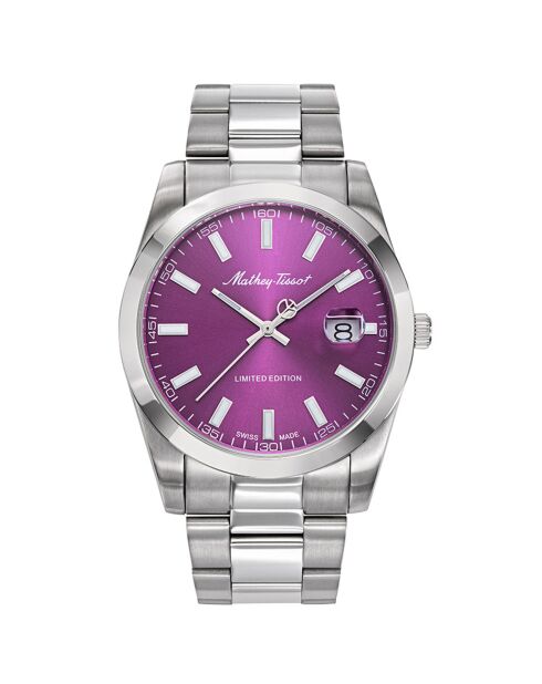 Montre Mixte Quartz en Acier Mathy Sunray argentée