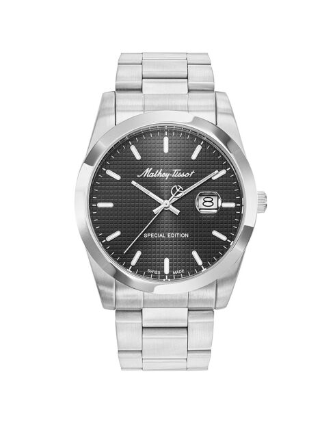 Montre Homme Quartz en Acier Mathy Chess argentée