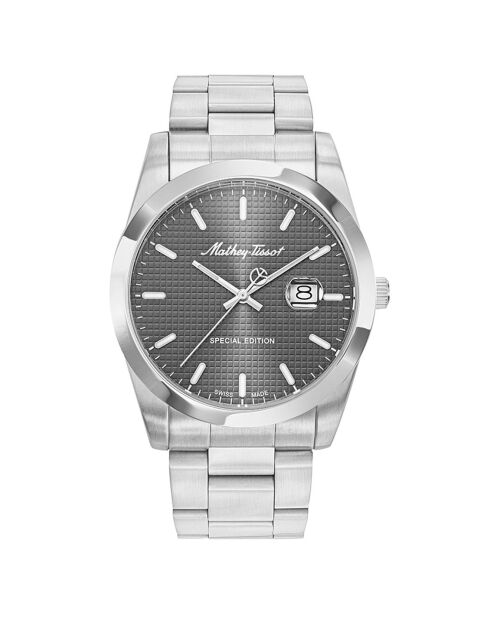 Montre Homme Quartz en Acier Mathy Chess argentée