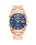Montre Homme Quartz en Acier Mathy Chess doré rose