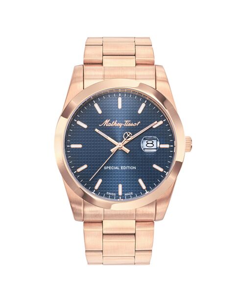 Montre Homme Quartz en Acier Mathy Chess doré rose