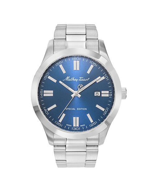 Montre Homme Quartz en Acier Mathy I Jumbo argentée