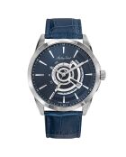 Montre Homme Quartz en Cuir Mondo bleue