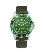 Montre Mixte Quartz en Cuir Mathy Vintage verte