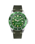 Montre Mixte Automatique en Cuir Mathy Vintage verte