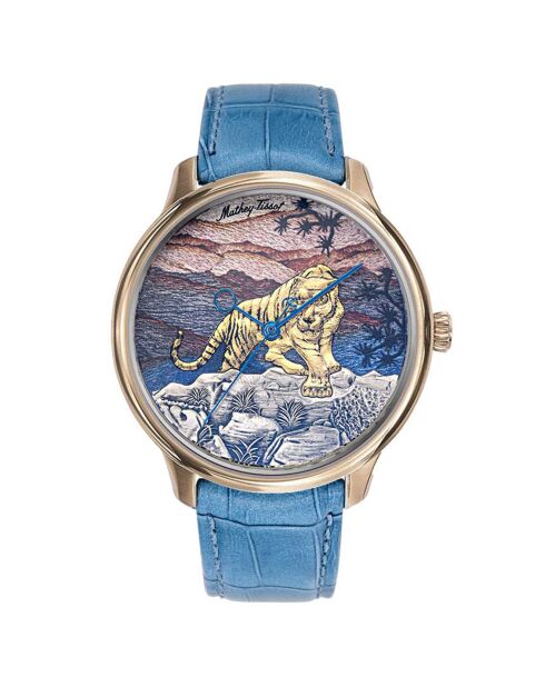 Orologio misto automatico in pelle Edmond Blue