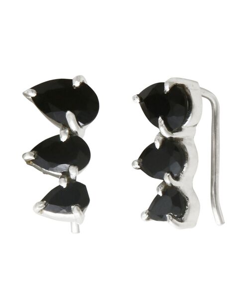 Boucles d'oreilles en Argent & Onyx noir