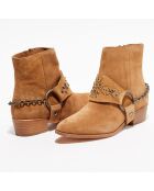 Bottines en Velours de Cuir Toots naturel