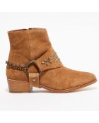 Bottines en Velours de Cuir Toots naturel