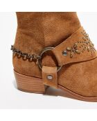 Bottines en Velours de Cuir Toots naturel