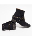 Bottines en Velours de Cuir Toots noir