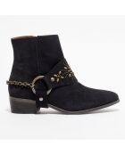 Bottines en Velours de Cuir Toots noir