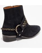 Bottines en Velours de Cuir Toots noir