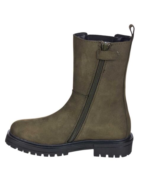 Boots en Cuir Cam kaki