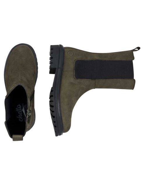 Boots en Cuir Cam kaki