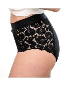 Culotte taille haute menstruelle en dentelle Bettina noire - flux moyen à abondant
