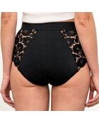 Culotte taille haute menstruelle en dentelle Bettina noire - flux moyen à abondant