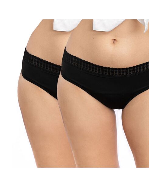 2 Culottes menstruelles noires - ultra absorbante