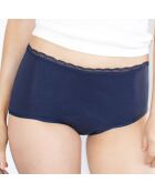 Culotte menstruelle taille haute bleu marine - flux moyen à abondant