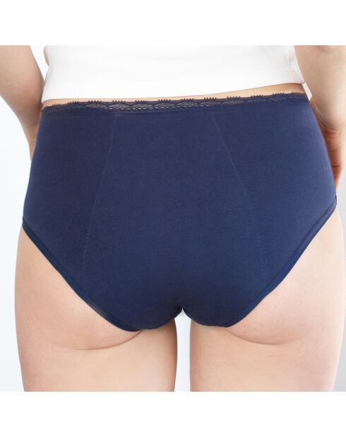 Culotte menstruelle taille haute bleu marine - flux moyen à abondant