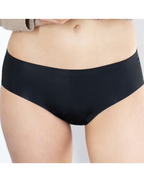 Shorty menstruel invisible noir- flux moyen à abondant