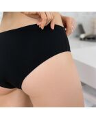 Shorty menstruel invisible noir- flux moyen à abondant