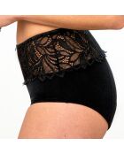 Rosana zwart kanten menstruatieslipje met hoge taille, middelmatige tot zware pasvorm