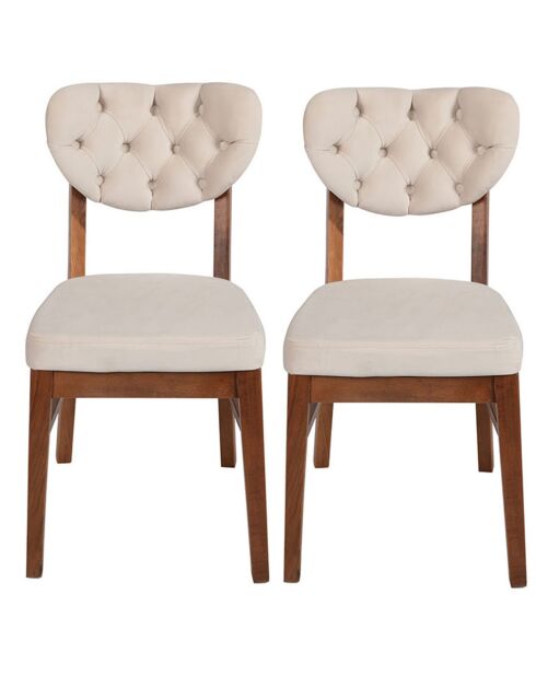2 Chaises Elma noyer/beige - 86x41.5x43.5 cm