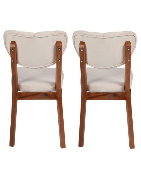 2 Chaises Elma noyer/beige - 86x41.5x43.5 cm